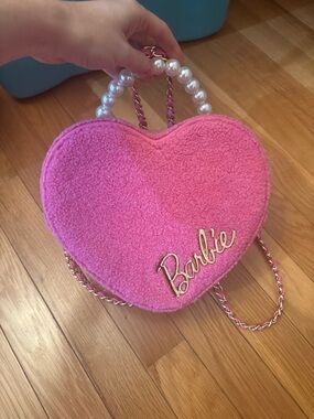 Barbie Pink Heart Shaped Mini Bag with Pearl Handle